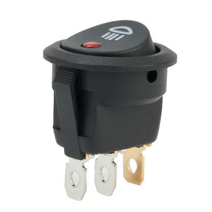 1 Pc On Off Rocker Switch Red Led Fog Light Lamp Symbol Car Van Truck 23mm DC 12V 20A ABS Plastic Fit For Car Van Truck