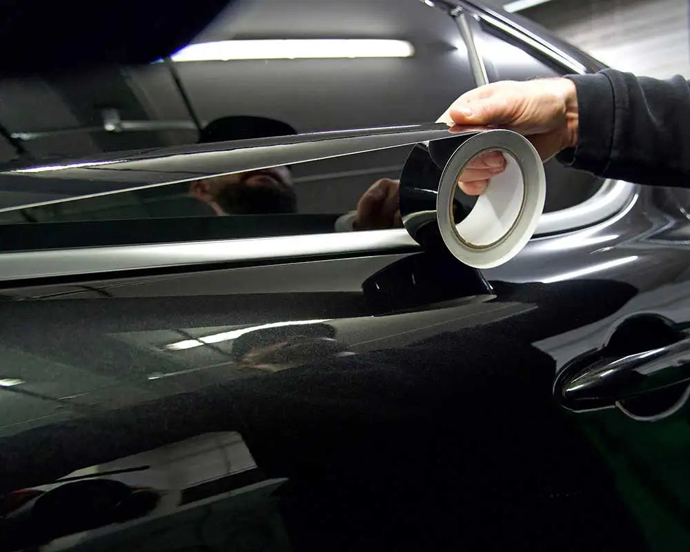 Glossy Black Vinyl Wrap Strip – Car Trim & Door Protection Film