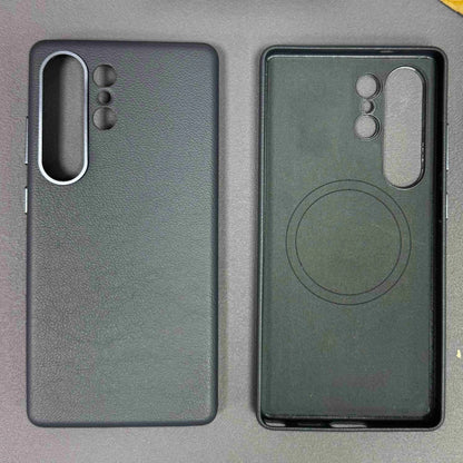 High Quality Drop Proof Leather Phone Case For Samsung Galaxy S25 Ultra Invisible Strong Magnetic Charging Protect Cover Fundas