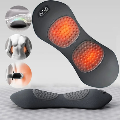 Heated Vibration Lumbar Massage Pillow – Back Pain Relief
