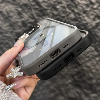 Luxury Magnetic Shockproof Phone Case For iPhone 16 15 14 13 12 11 Pro Max Plus Pro Funda Stand Glass Lens Protection Back Cover