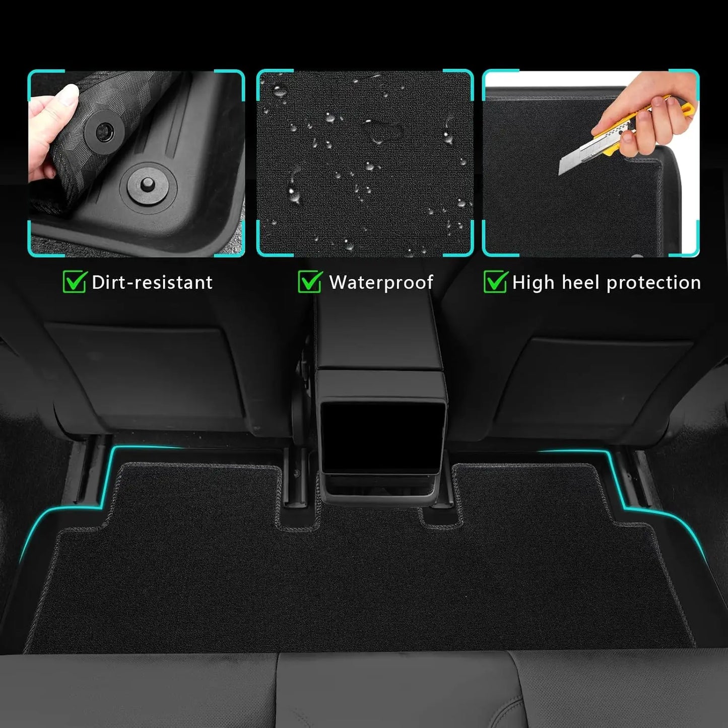 For Tesla New Model Y Juniper Premium/Performance 2025+ TPE Floor Mats Luggage Mat Wear-resistant Foot Pads ModelY Trunk Mats
