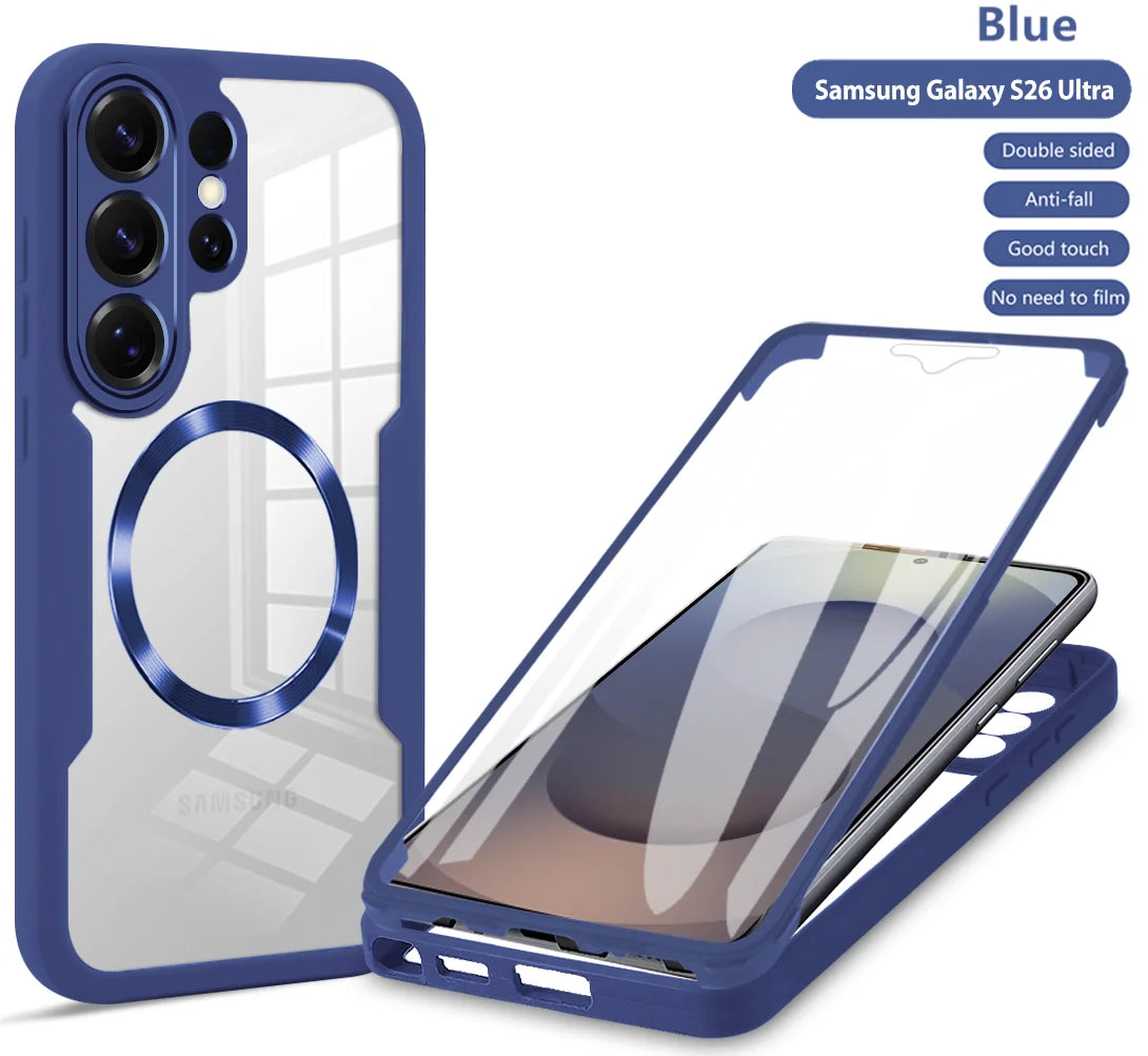 360 Full PTE Protection Screen Clear Magnetic Case For Samsung Galaxy S26 S25 Edge S24 S23 S22 Ultra PLUS FE A07 A56 A36 A26 A16