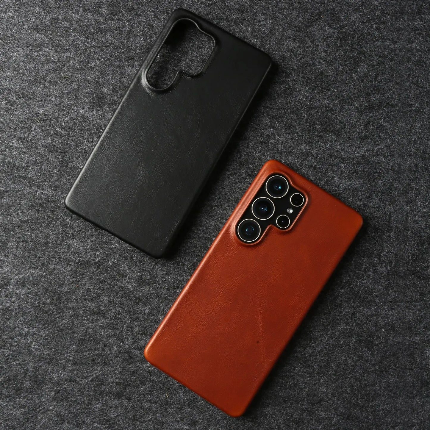 Natural Cowhide Genuine Leather Case For Samsung Galaxy S25 Ultra S26 S24 S23 S22 S21 Business Protective Back Cover Phone Cases