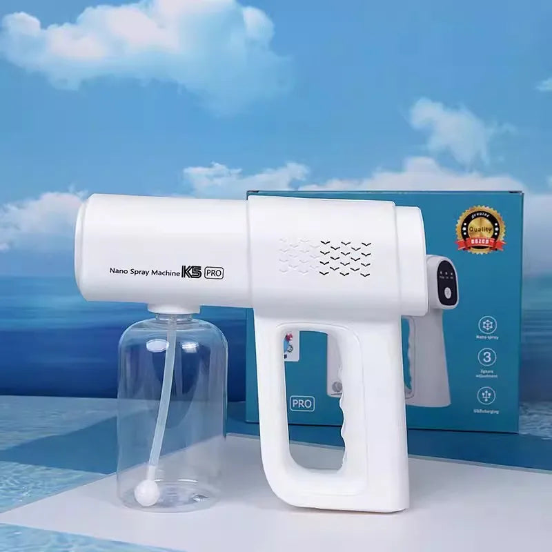 380ml electric nano blue light steam spray gun K5 wireless atomizing sterilizer C-type atomized household handheld sterilizer