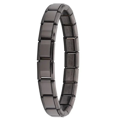 Hapiship Italian Elastic Charm Bracelet – 9mm Stainless Steel Fashion Bangle for Women & Men