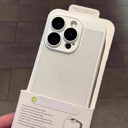 New Honeycomb Heat Dissipation Phone Case For iPhone 16 15 14 13 17 Pro Max Plus Cooling Breathable Solid Color Shockproof Cover