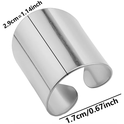 Stainless Steel Chunky Open Ring – Vintage Hollow Multi-Layer Design
