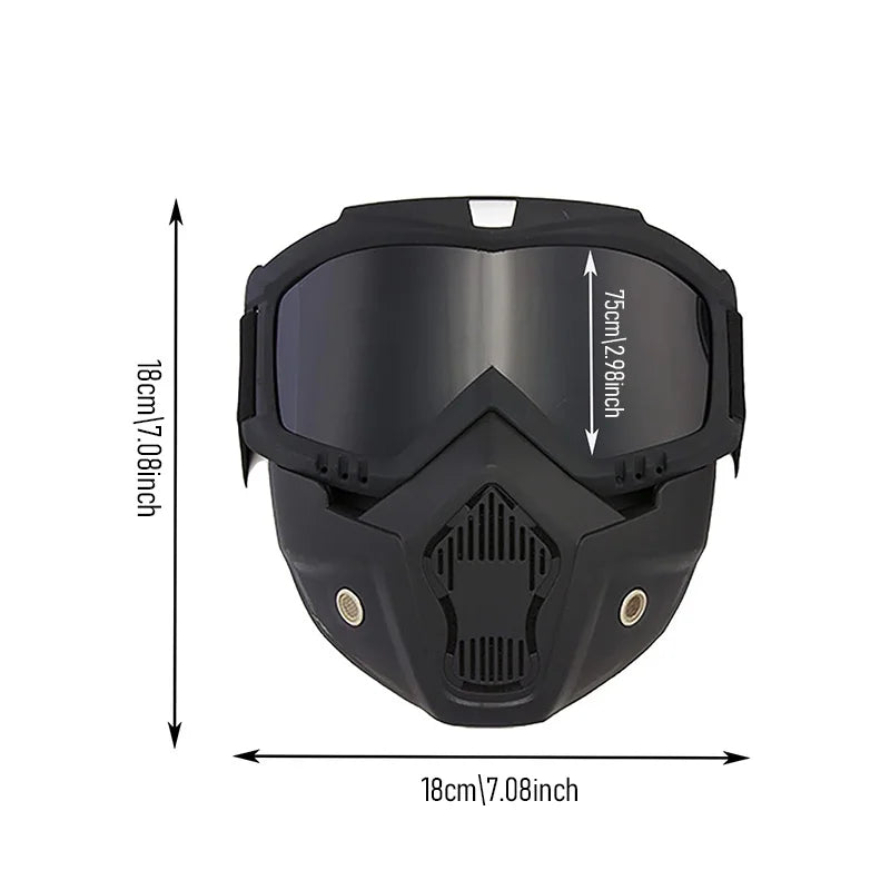 Motocross Goggles Outdoor Unisex Cycling Riding Skiing Windproof Goggles Eyewear With Detachable Mask Protection Motorcycle