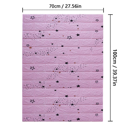 70cm*1m  3D Brick Pattern Wall Panels Wallpaper DIY Waterproof for Living Room Bedroom Kitchen Background Wall Decoration