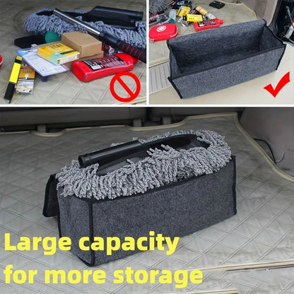 1pc Car Storage Felt Box For Dark Gray Anti Slip Storage Tools Towels Car Accessories Universal Foldable High-Quality Felt Box