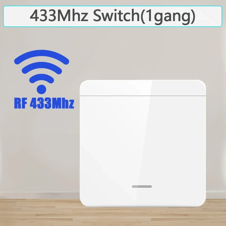 86 Wireless Smart RF 433Mhz Wall Panel with Remote Control 1/2/3gang Mini Relay Receiver Home Led Light Lamp Switch
