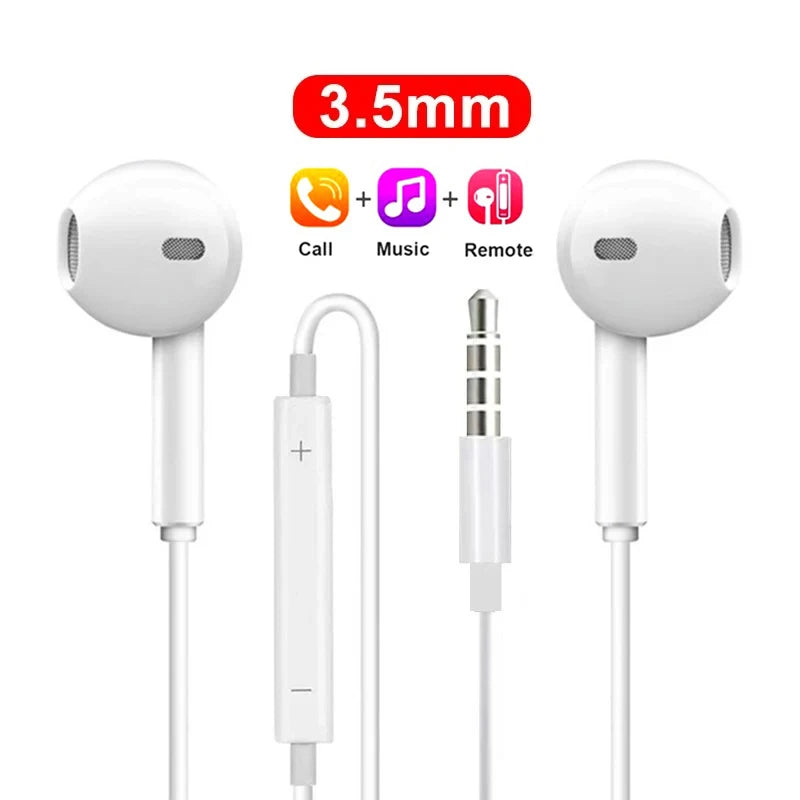 Headphones For Xiaomi 14 13 12 11 in-ear Earphones Redmi Note 10 9 8 7 Type C 3.5mm Wired Headset Phone Accessories