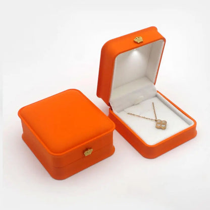 LED Jewelry Ring Box – Luxury Velvet Pendant & Necklace Display with Light for Proposal & Engagement