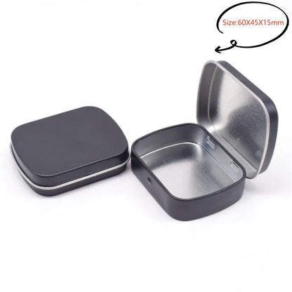 New Square Tin Storage Box – Silver Metal Box for Jewelry, Coins, Keys & Candy