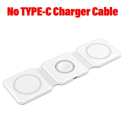 3-in-1 Magnetic Portable Wireless Charger Pad Fast Charging Dock For iPhone 17 16 Pro Max Apple Watch 9 8 AirPods Charge Station