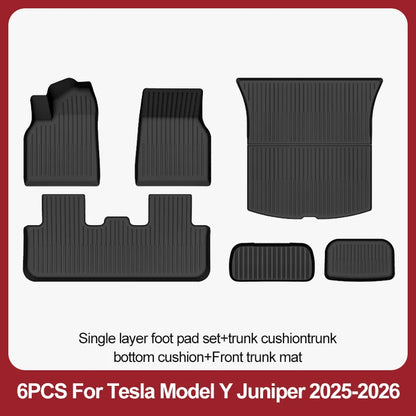 For Tesla New Model Y Juniper Premium/Performance 2025+ TPE Floor Mats Luggage Mat Wear-resistant Foot Pads ModelY Trunk Mats