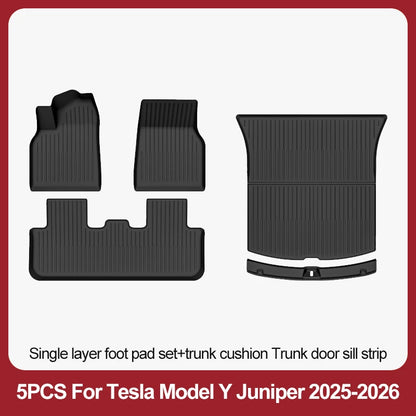 For Tesla New Model Y Juniper Premium/Performance 2025+ TPE Floor Mats Luggage Mat Wear-resistant Foot Pads ModelY Trunk Mats