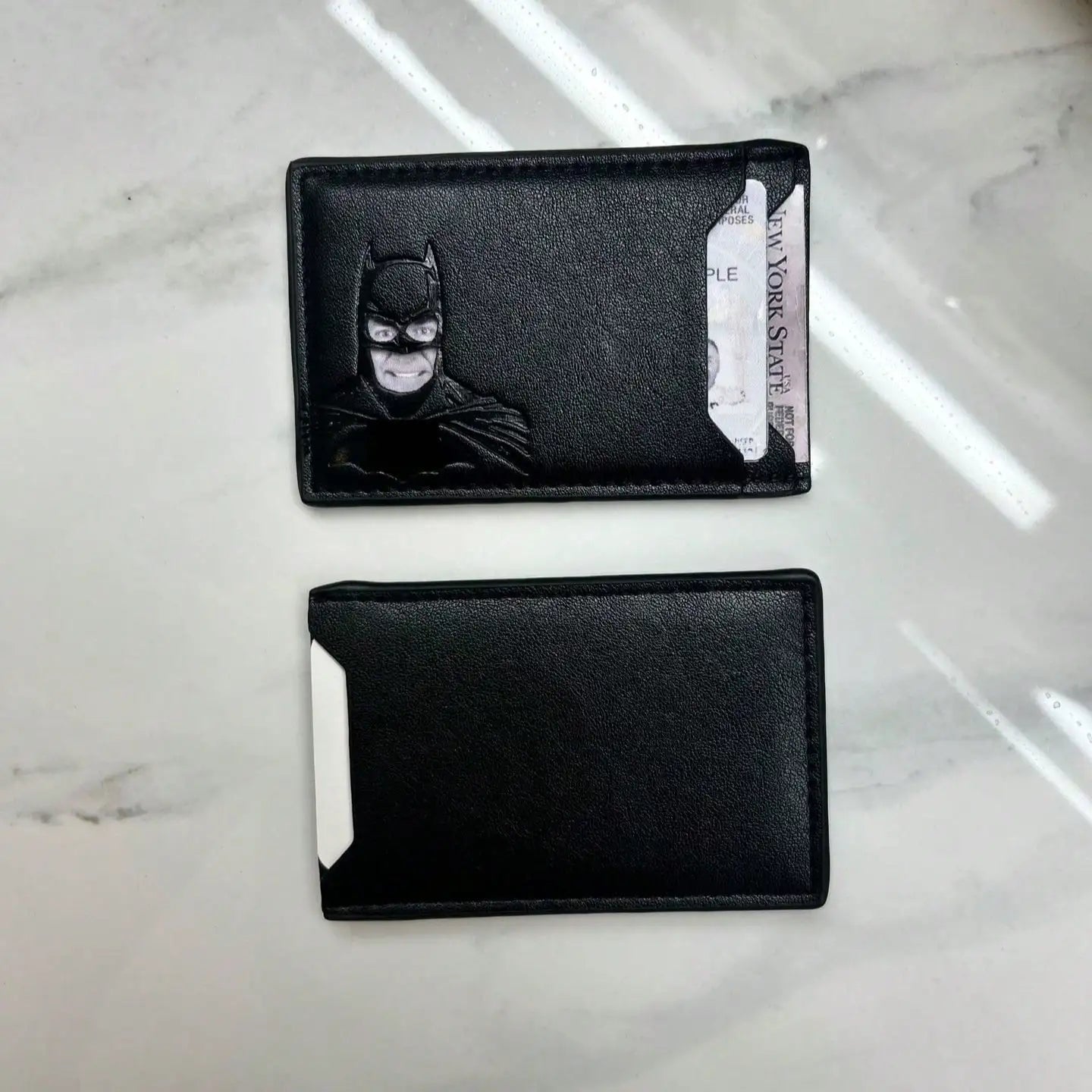 Men's Laser Cut Card Holder, Multi-Card Slot Design - Suitable For Office Workers And Superhero Fans, Perfect For Storing Business Cards And ID Cards