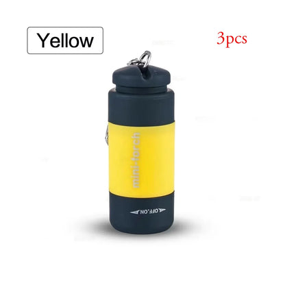 Pocket Keychain Flashlight Waterproof Outdoor Hiking Camping Mini FlashlightUSB Rechargeable LED Multifunctional Strong Light