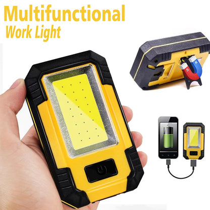 4000MaH Rechargeable Work Light 30W Super Bright COB Flashlight With Magnetic Portable Outdoor Power Bank Camping Emergency Lamp