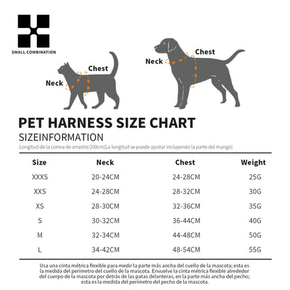 Dog Harness Leash Set for Small Medium Dog Adjustable Reflective Puppy Cat Harness Pet Vest Chihuahua Dachshund Outdoor Walking