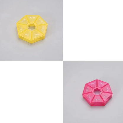 1/2/3Pcs A Week 7 Corners Pill Box Round 7 Boxes For One Week Small Pill Box Mini 7 Days Portable Points Medicine Jewelry Box