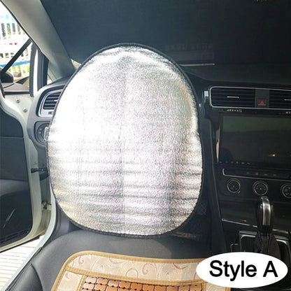 Car Steering Wheel Sun Shade Double Thick Sun Protection Foldable Anti-uv Sunscreen Car Supplies Car Steering Wheel Cover Silver