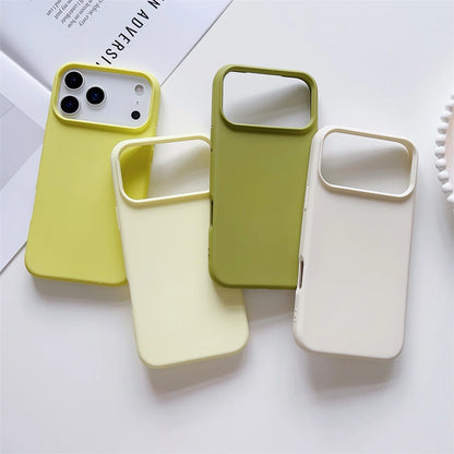Matte Candy Color Phone Case for iPhone 17 Air 16 16E 15 Pro Max Liquid Silicone Shockproof Protection Skin Feeling Solid Cover
