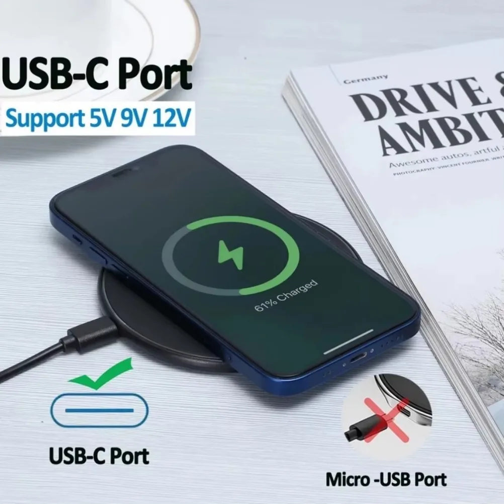 Fast Wireless Charger Pad Fast Wireless Charging Station For Samsung Galaxy S25 S24 S23 S22 Xiaomi iPhone 16 15 14 13 12 Pro Max