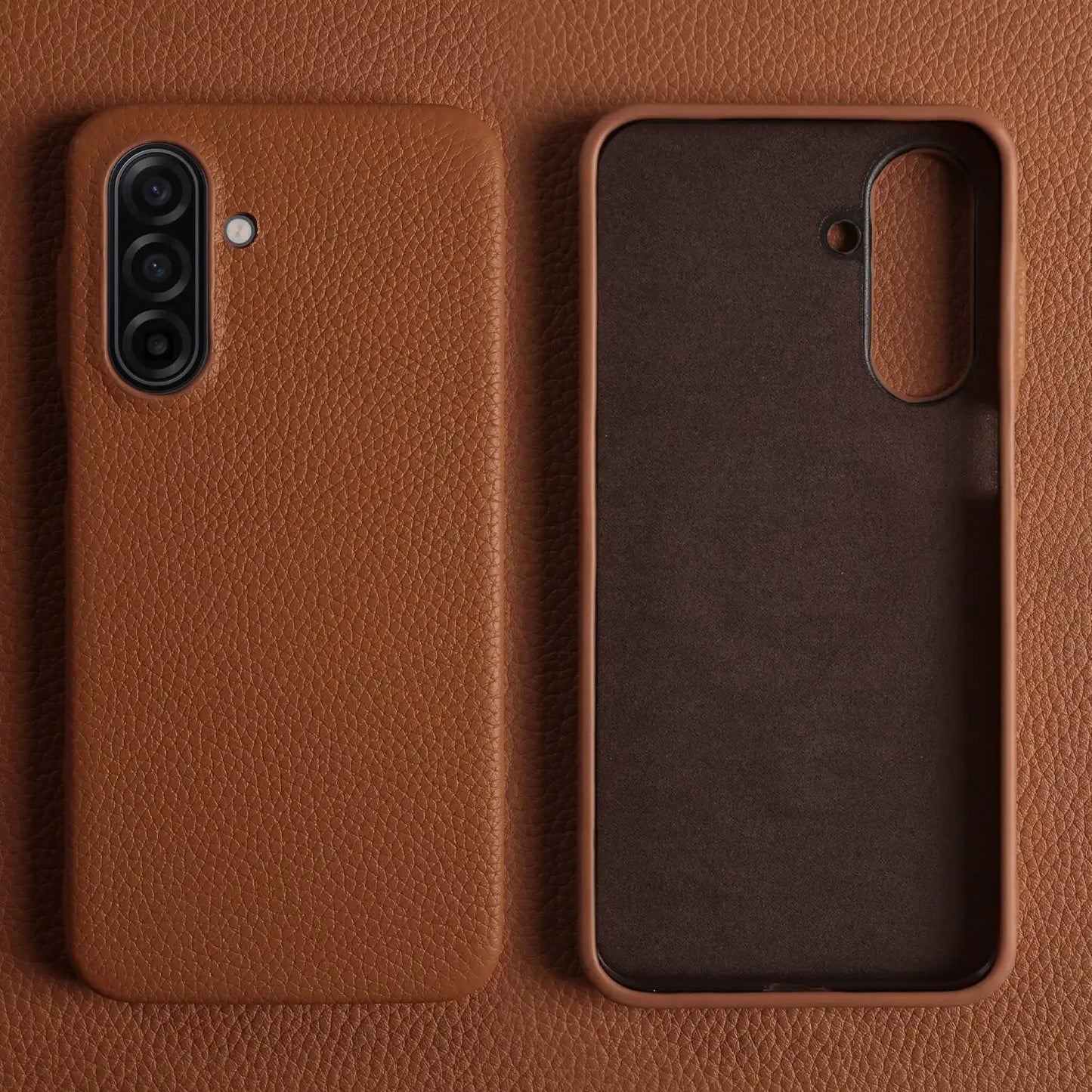 Luxury Genuine Leather Case For Samsung Galaxy A17 A07 A26 A36 A56 A15 A53 A24 Full Wrapped Shockproof Phone Cases Back Cover