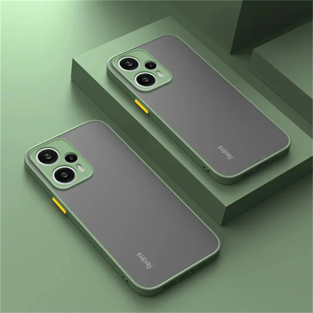 Luxury Matte Armor Case for Xiaomi Note 12 Turbo 13 11 10 Pro Plus 5G Shockproof Bumper Phone Cover For Redmi 12 12C 10 10C 4G