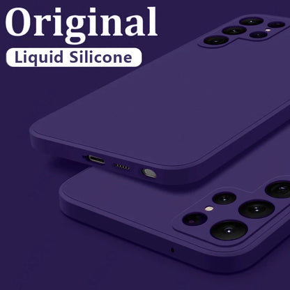 Case For Samsung Galaxy S26 S24 S23 S22 S25 Ultra S24 FE A57 A56 A55 A16 A17 5G S25 Edge Shockproof Liquid Silicone Phone Cover