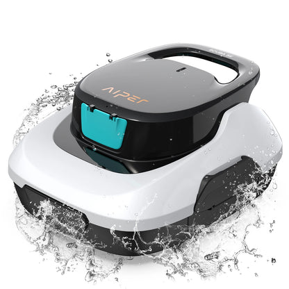 Refurbished AIPER Scuba SE Cordless Pool Cleaner Pool Vacuum with 90-Min Runtime, Smart Self-Parking, Lightweight, Pool Vacuum for Above Ground Flat Pools up to 860 Sq.ft, Starry Gray & Teal