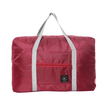 Solid Color Waterproof Folding Travel Bag Lightweight Large Capacity Luggage Bag