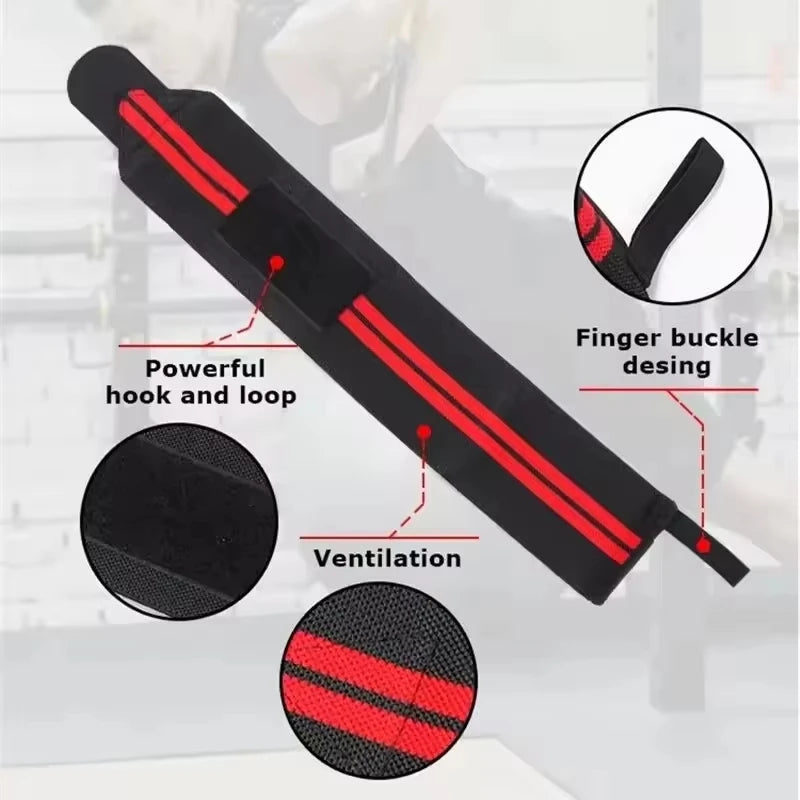 1Pair Adjustable Elastic Wrist Straps for Men And Women Powerlifting Weightlifting Bandages