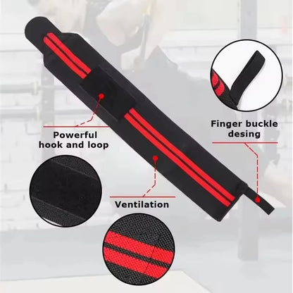 1Pair Adjustable Elastic Wrist Straps for Men And Women Powerlifting Weightlifting Bandages