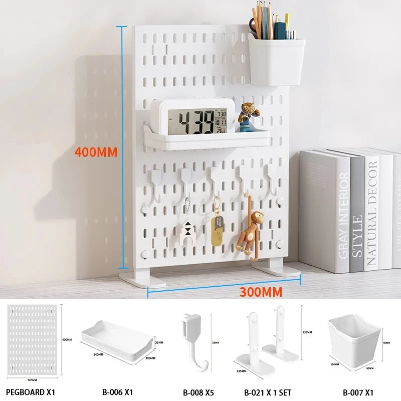 Neat Plastic Pegboard  Desk Organizer with Multiple Accessories for Home Office, Craft Room and Garage Display