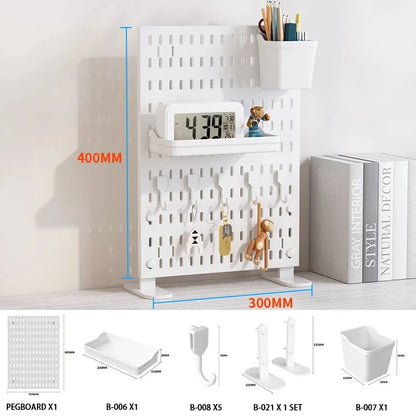 Neat Plastic Pegboard  Desk Organizer with Multiple Accessories for Home Office, Craft Room and Garage Display