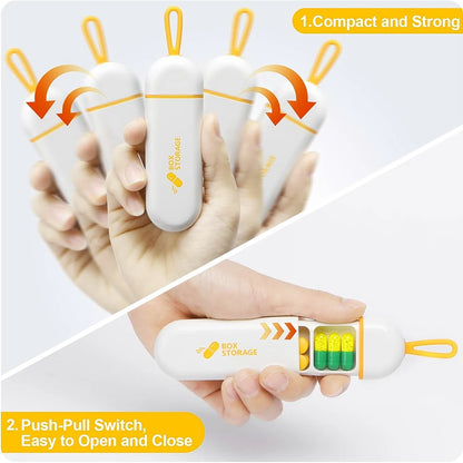 1/2PCS Pill Organizer 3 Compartments Portable Pill Case Travel Moisture Proof Pill Box for Tablets Vitamins Cod Liver Oil