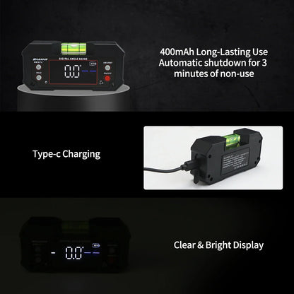 SHANHR Digital Angle Finder, Multi-Axis Protractor Tool with Backlit LCD, Digital Level with Bubble and Dual Axis Display