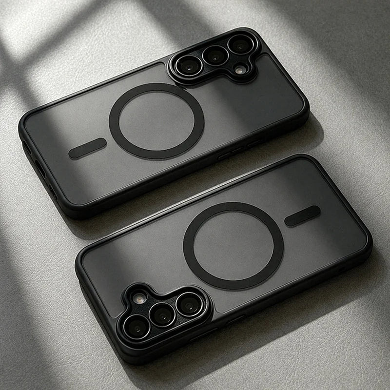 Luxurious Magsafe magnetic phone case, For Samsung A57 A37 A56 A36 A16 A17 A26 S26 Ultra S25FE S24 , lens protection cover