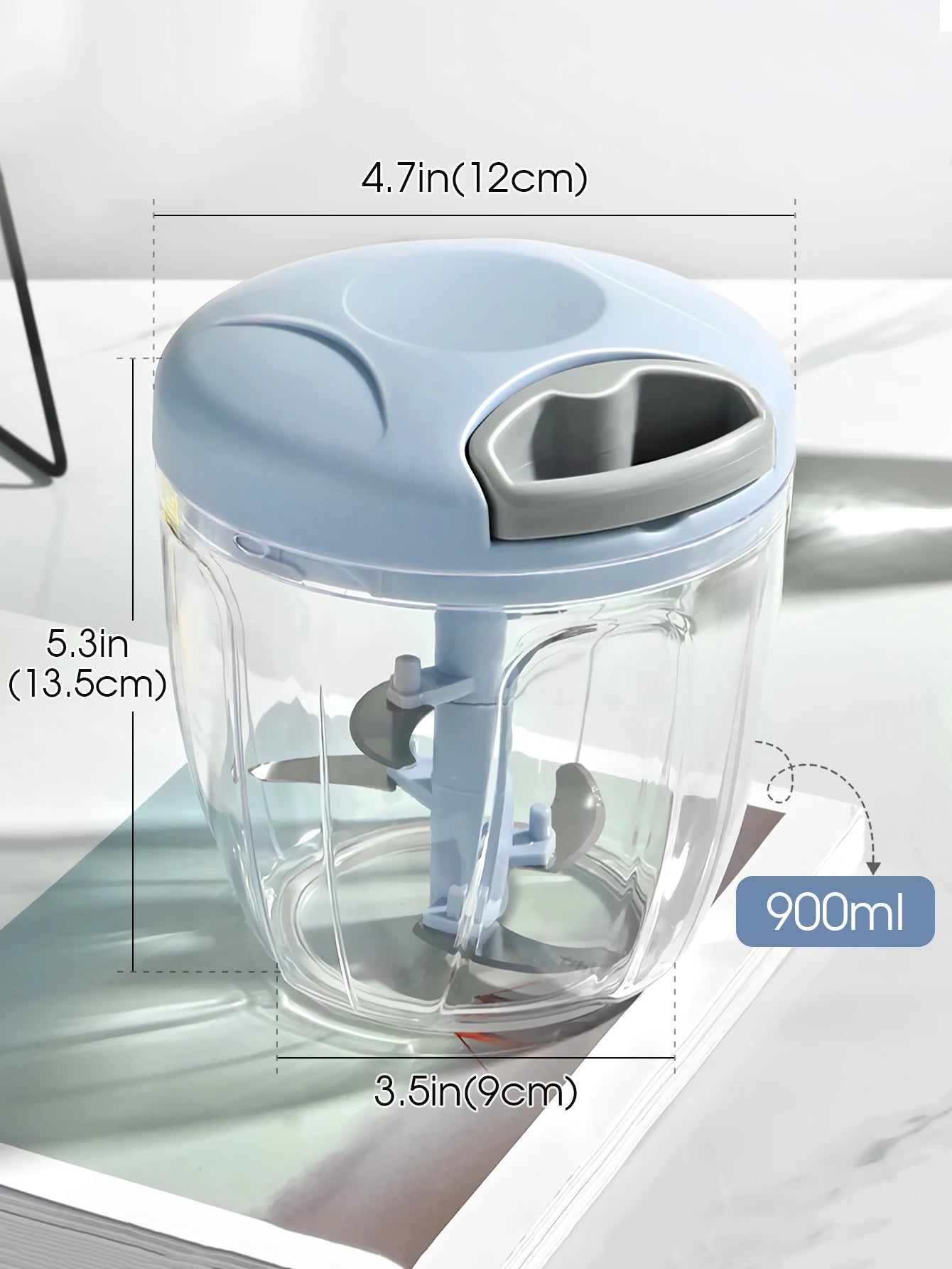 500/900ML Garlic Chopper Manual Rotate Vegetable Cutter Chopper Slicer Fruit Garlic Crusher Kitchen Gadget Blenders Meat Grinder