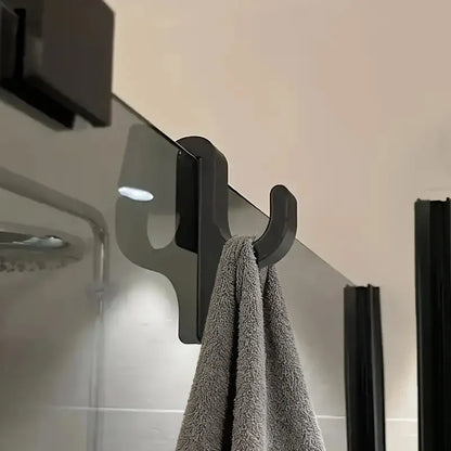 1-4PC 3D Shower Door Towel Hook Clamp On Shower Door Hook No-Drill Bathroom Hanger for Clothes Towel Bathrobes Home Organizer