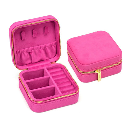 TAIMY Vintage Velvet Jewelry Box – Travel Organizer with Mirror (Retro Green)
