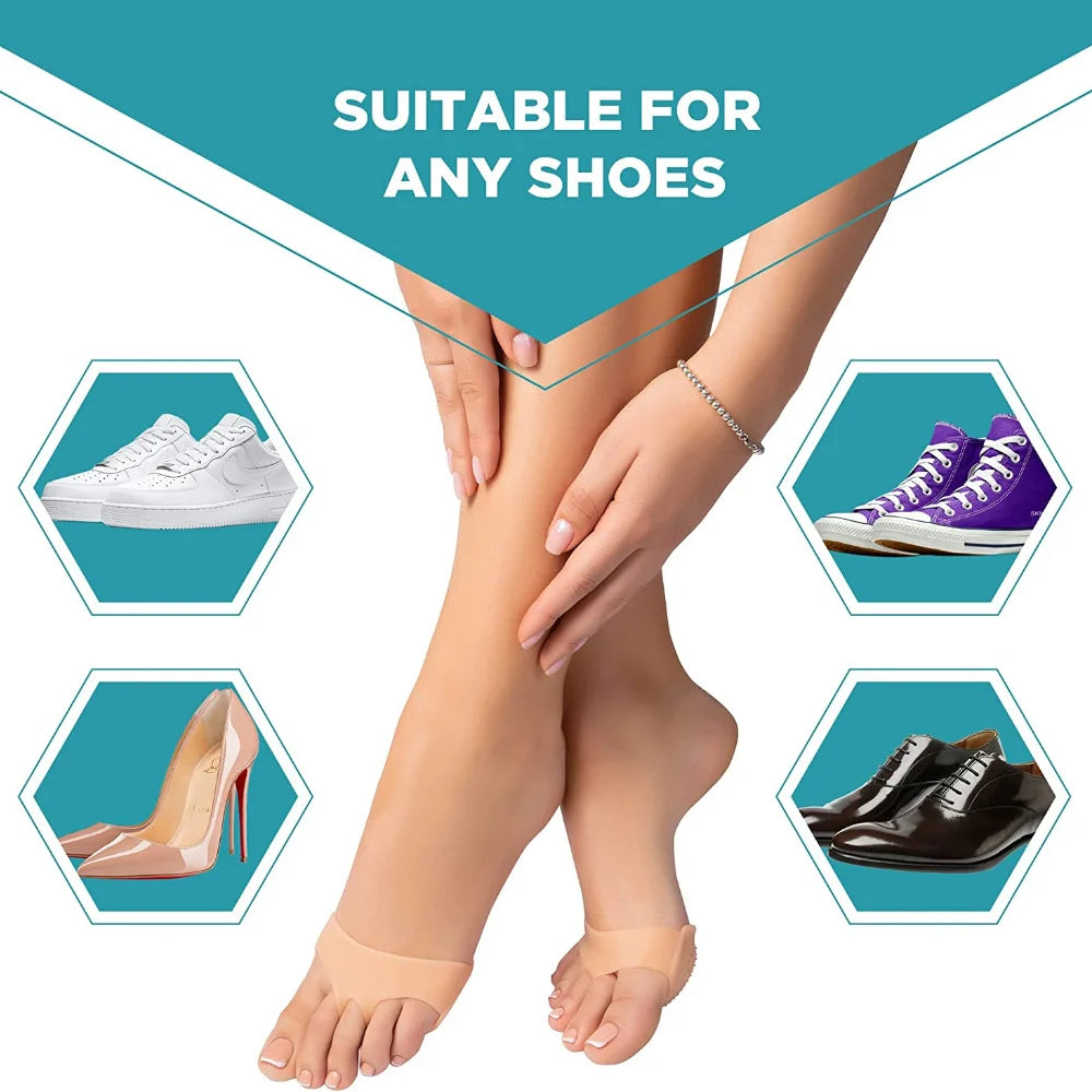 2Pcs Silicone Gel Toe Separator Hallux Valgus Bunion Adjuster Foot Protector Cushion Daily Feet Care Supply