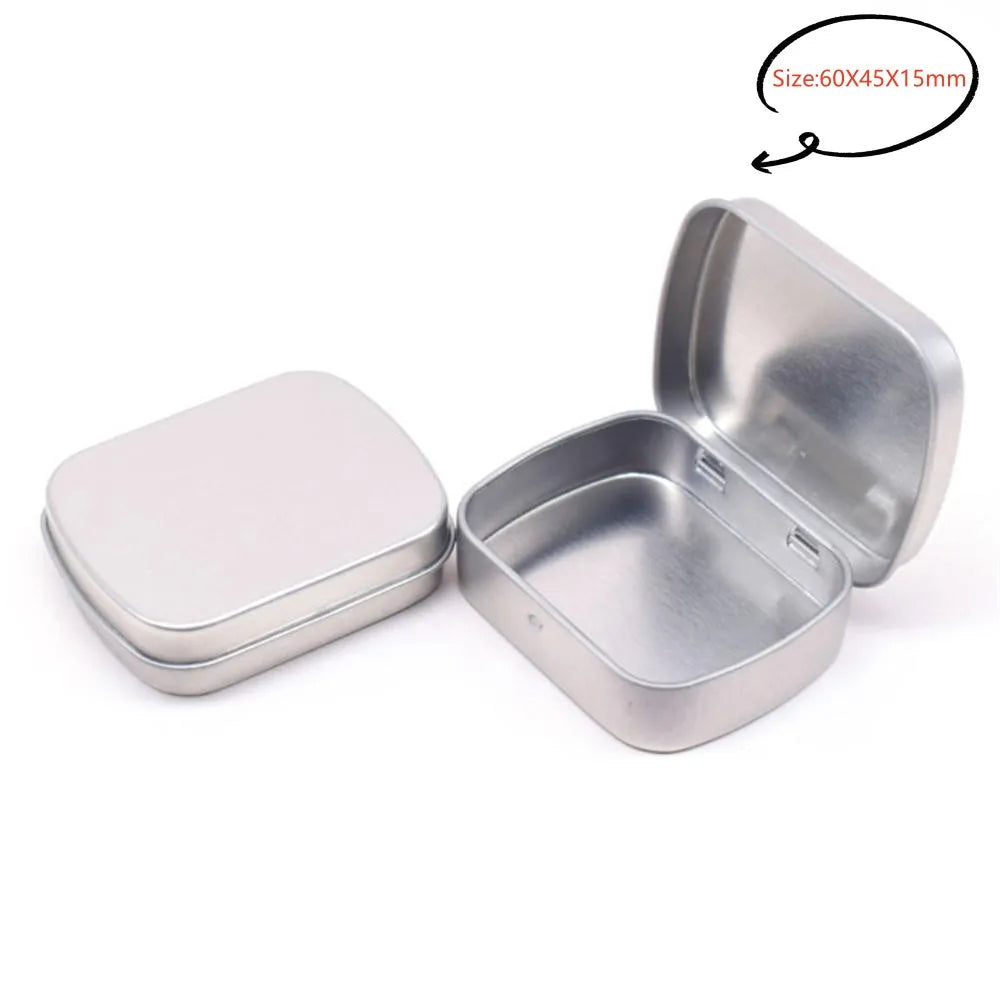 New Square Tin Storage Box – Silver Metal Box for Jewelry, Coins, Keys & Candy