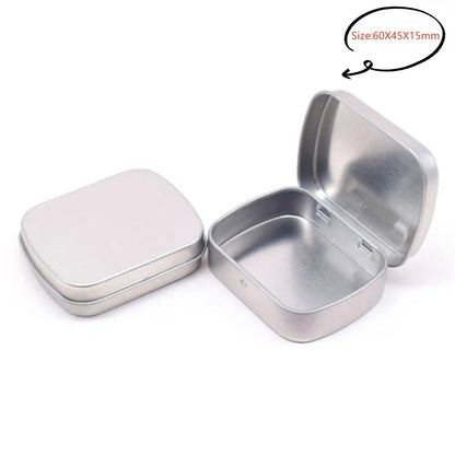 New Square Tin Storage Box – Silver Metal Box for Jewelry, Coins, Keys & Candy