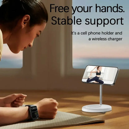 Desktop Magnetic 2 in 1 Wireless Charger Stand For iPhone17 16 15 14 13 12 Pro Max AirPod Pro Fast Phone Charging Station Holder
