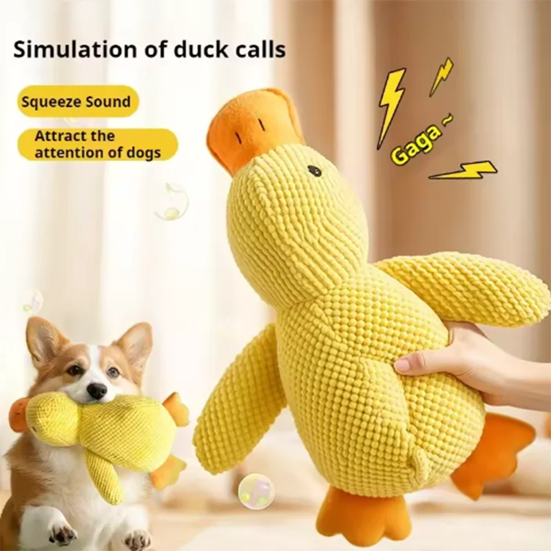 Yellow Duck Squeaky Plush Toy for Dogs
